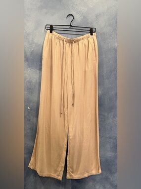 Lillusory Coastal Beige Wide Leg Drawstring Pants L